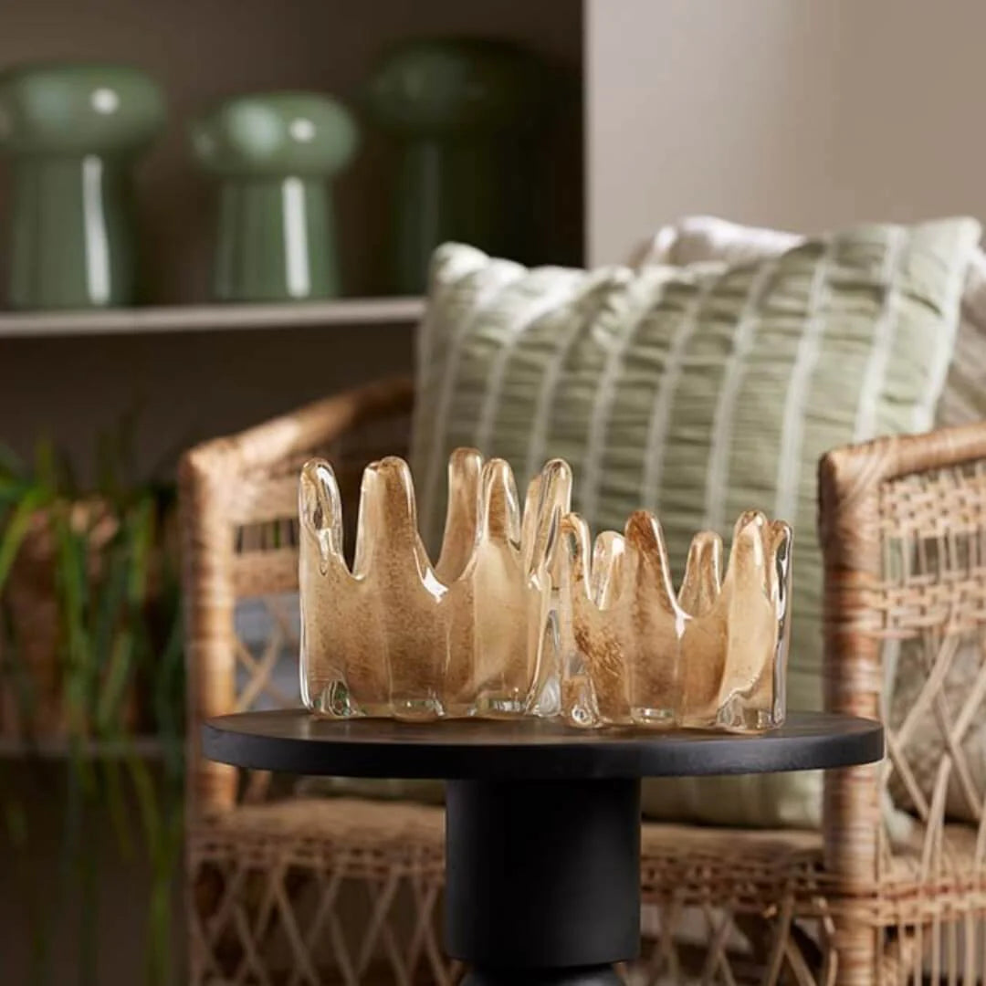 Ayla Sculptural Glass Tealight Holder