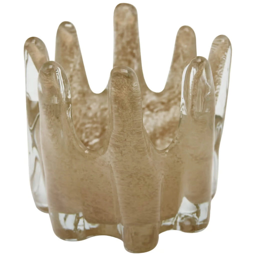 Ayla Sculptural Glass Tealight Holder