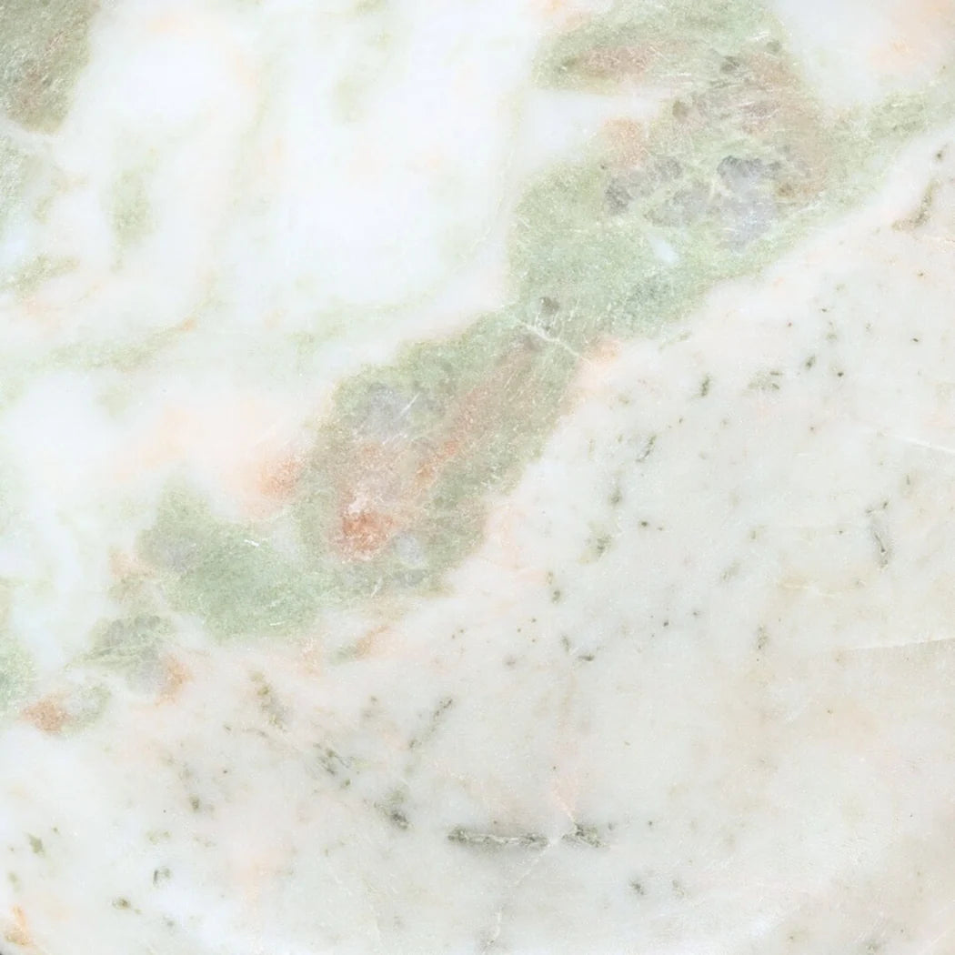 Large Round Marble Bowl on Feet — Green Onyx