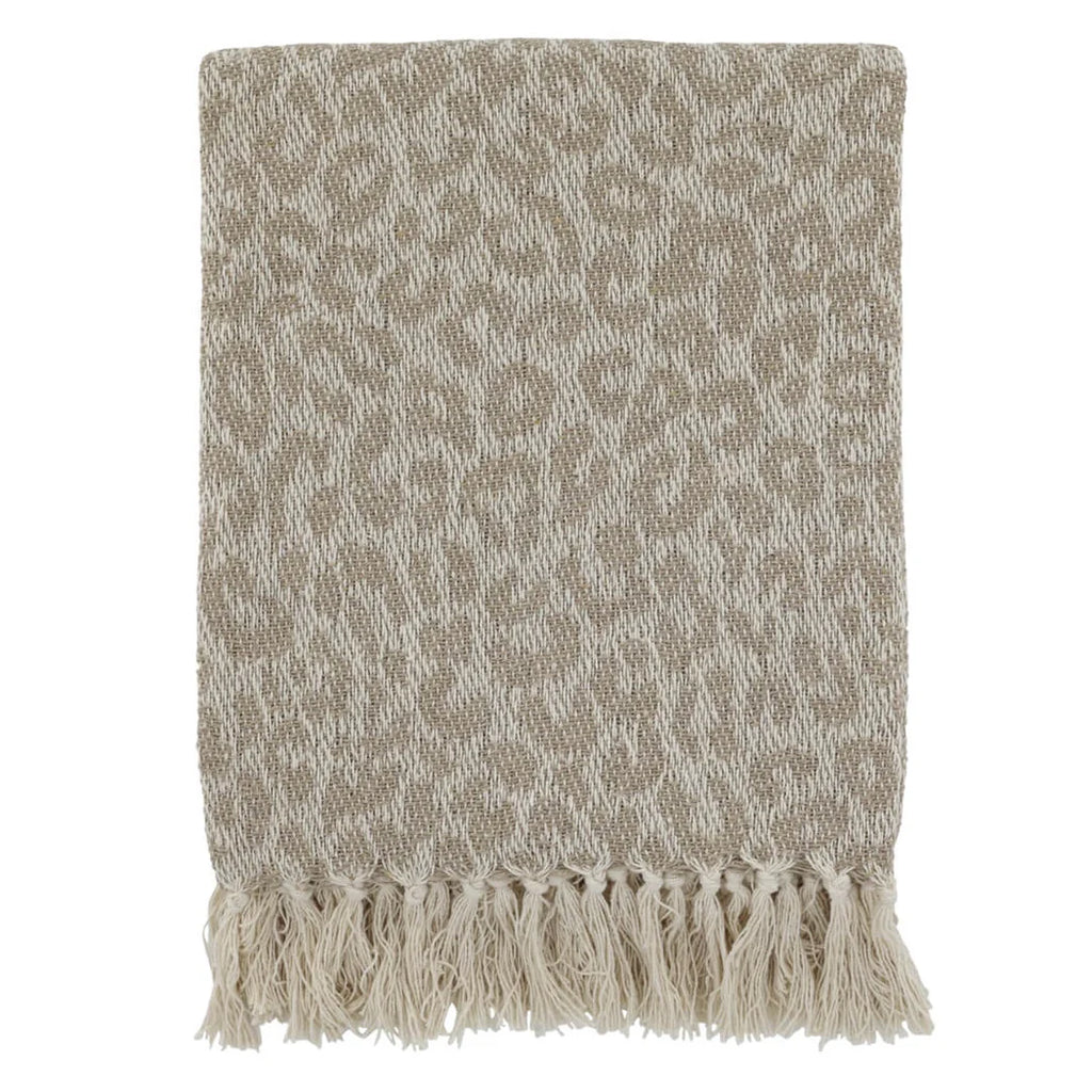 Woven Cotton Throw — Leopard Print
